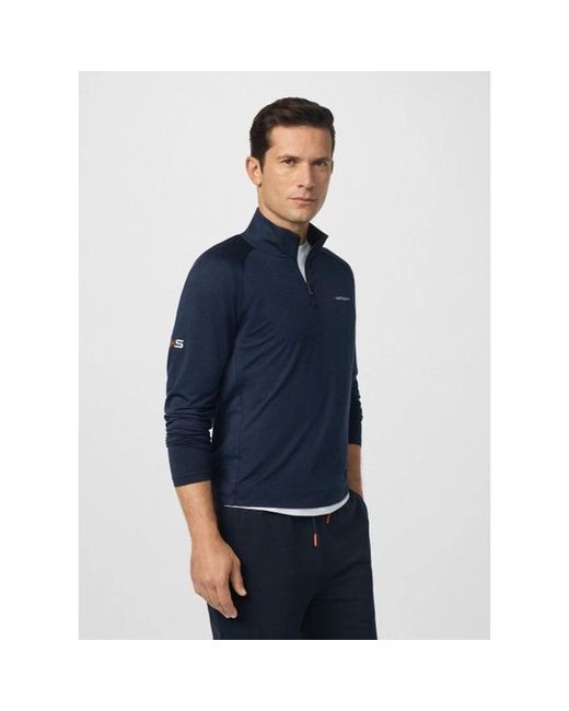 Hackett Strike Zip Polo in het Blue voor heren
