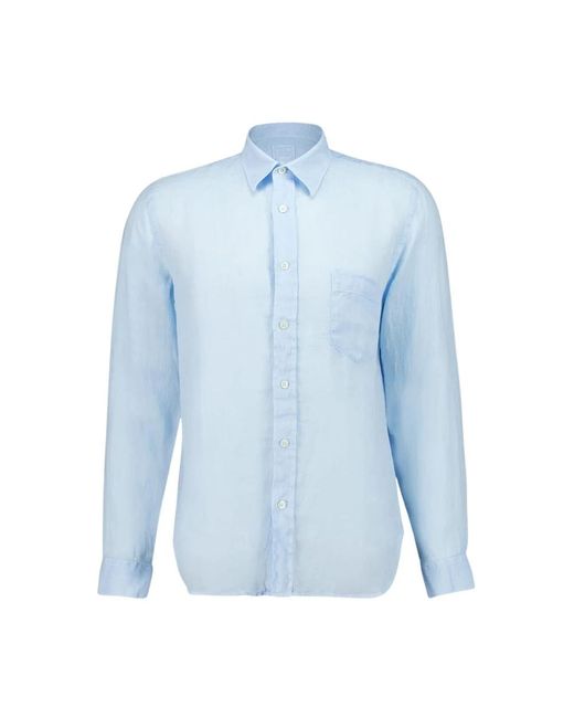 120% Lino Blue Casual Shirts for men