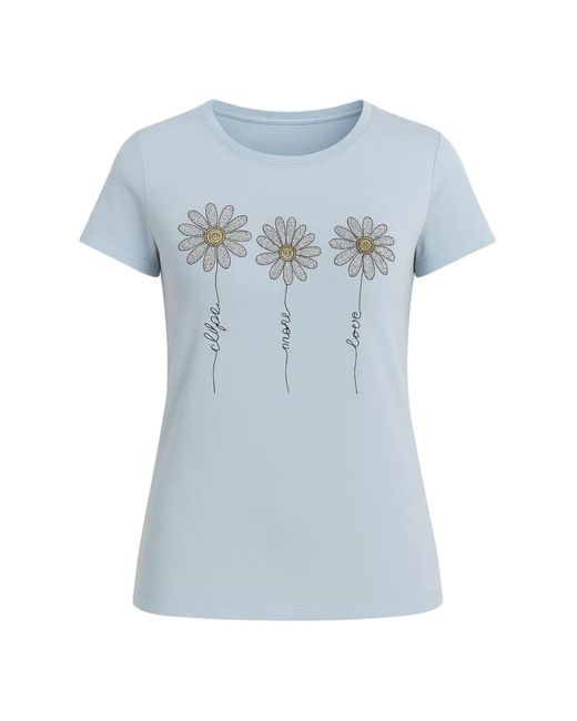 Clips Tops ,Blauw ,Lichtblauwe Fonkelende T-Shirt Polo in het Blue