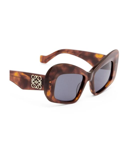 Loewe Brown Schmetterling sonnenbrille mit dunkelgrauen gläsern