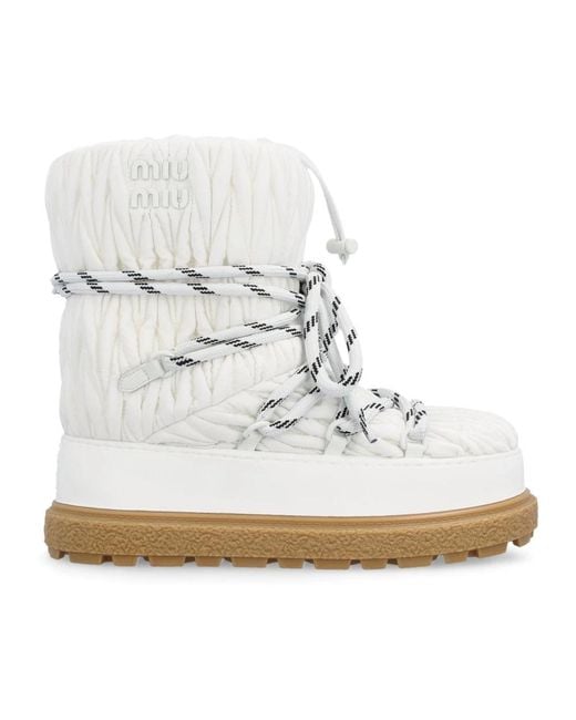 Miu Miu White Winter Boots
