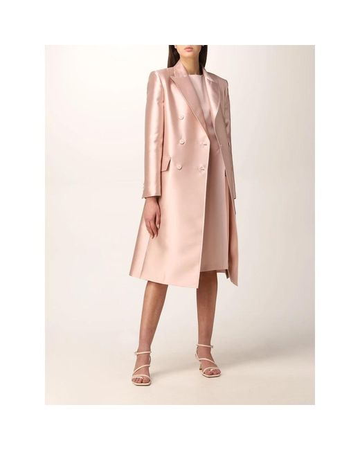 Alberta Ferretti Pink Double-Breasted Coats