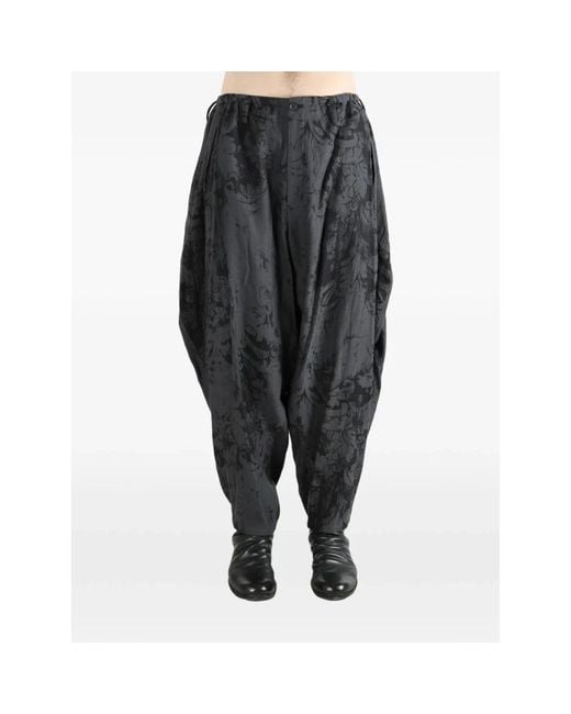Yohji Yamamoto Gray Wide Trousers for men