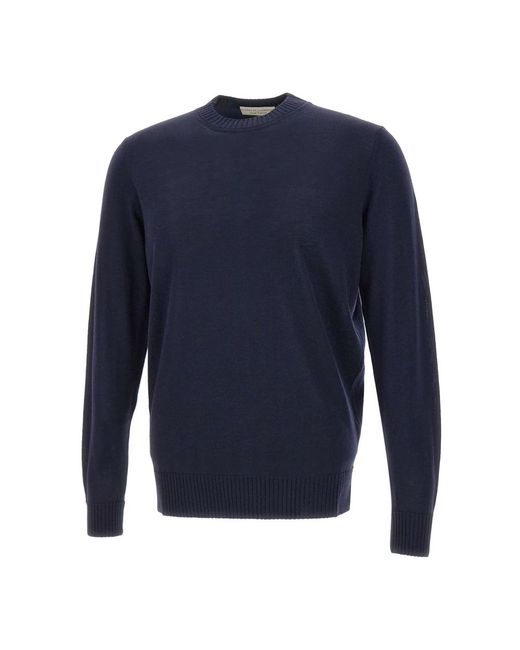 FILIPPO DE LAURENTIIS Blue Round-Neck Knitwear for men