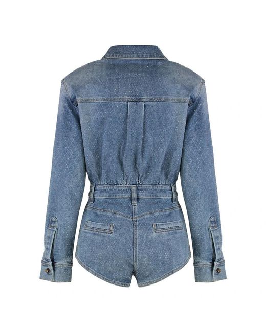 Self-Portrait Blue Playsuits