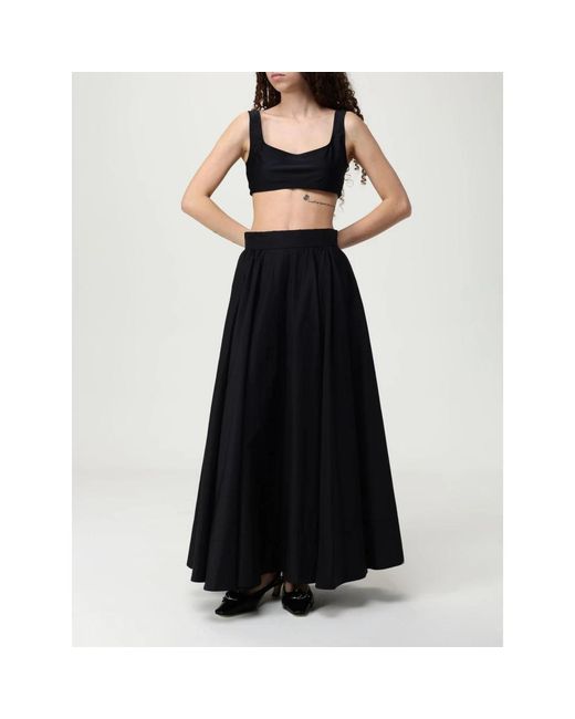 ANDAMANE Black Fließender Langer Rock