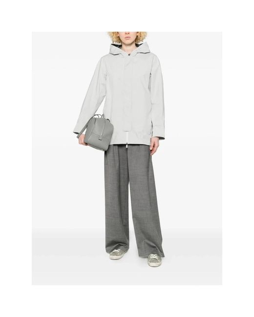 Herno Zip-Up Jas Met Capuchon in het White