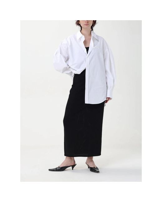 Alexander Wang Kleedjes ,Zwart ,Polyester Zwart Mesh Gebreide Maxi Jurk in het Black