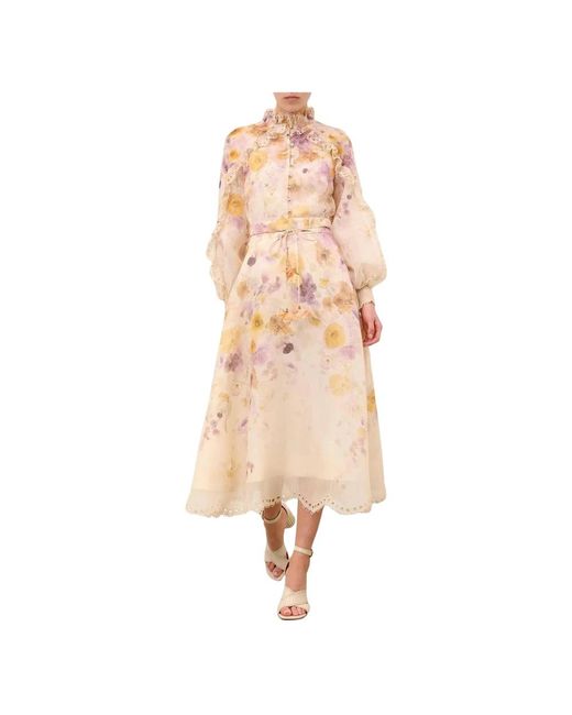 Zimmermann Natural Midi Dresses