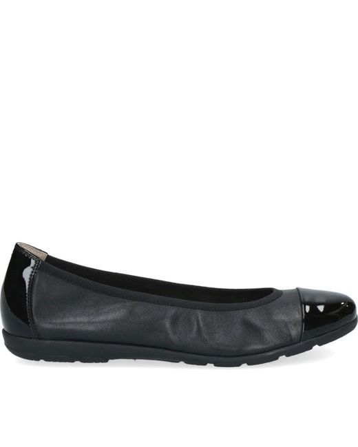 Caprice Black Ballerina Shoes