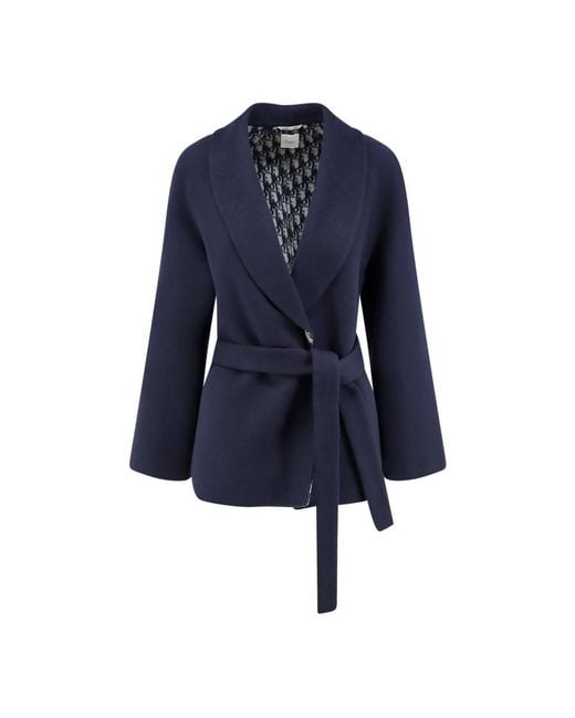 Dior Blue Belted Coats