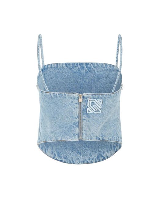 GIUSEPPE DI MORABITO Blue Sleeveless Tops