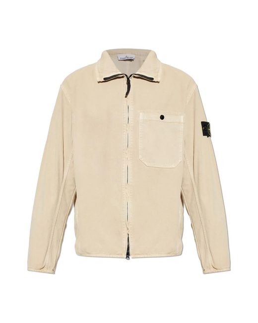 Stone Island Jassen ,Denim Denim Jack Met Zak in het Natural voor heren