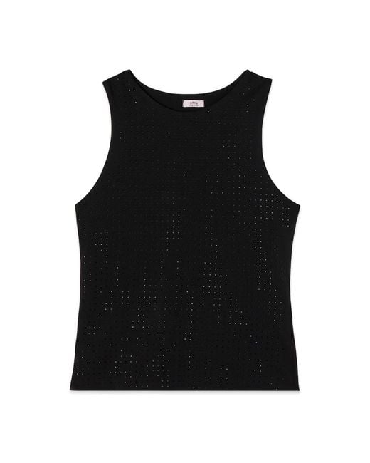 Sleeveless Tops Oltre de color Black