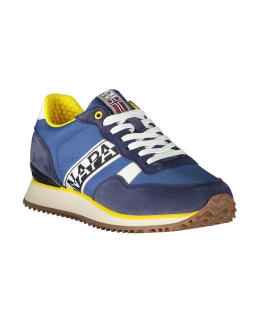 Napapijri Blaue lace-up sports sneaker mit logo in Blue für Herren