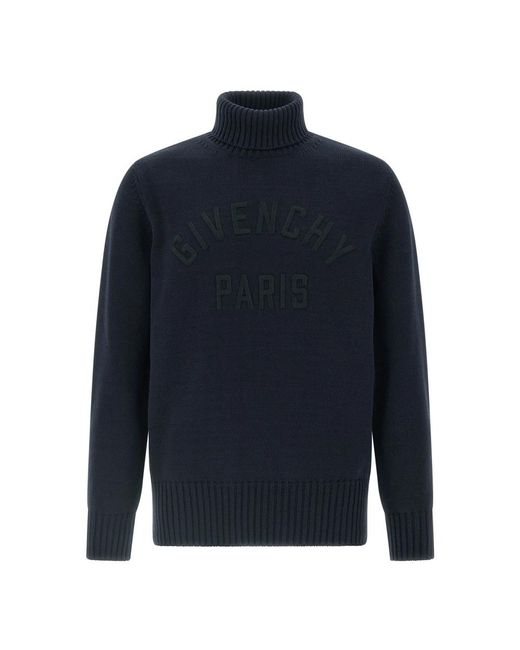 Givenchy Logo Turtleneck Sweater in het Blue voor heren
