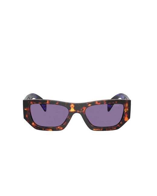 Prada Purple Braune tortoise sonnenbrille mit violetten gläsern