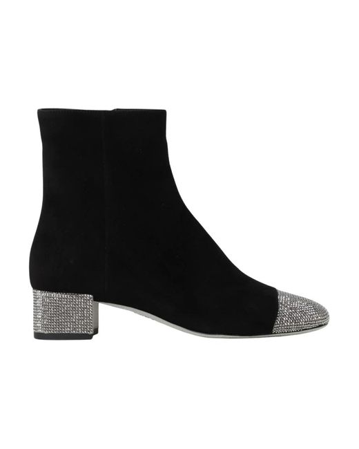 Rene Caovilla Black Heeled Boots