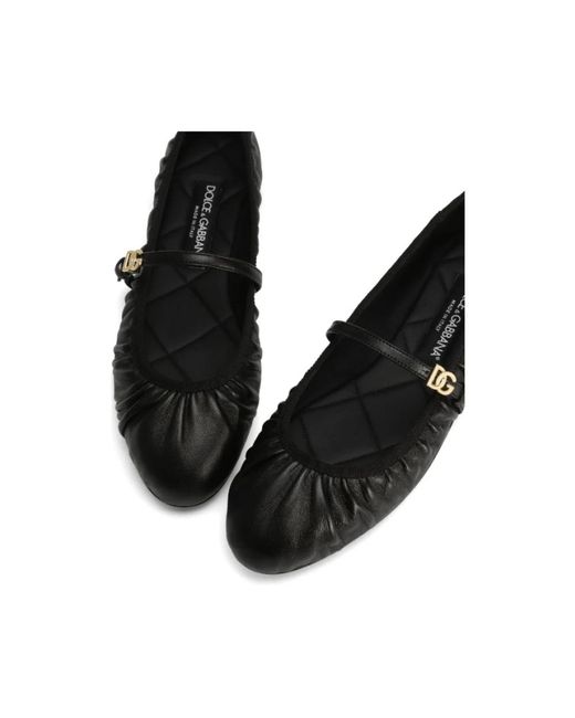 Dolce & Gabbana Black Ballerina Shoes