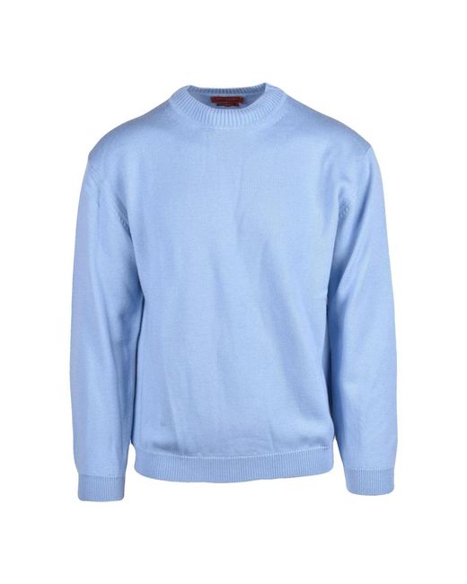 Daniele Fiesoli Blue Round-Neck Knitwear for men
