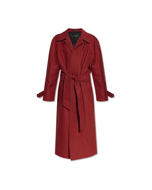 Balenciaga Red Belted Coats