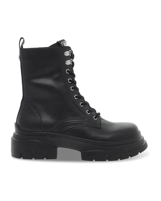 Steve Madden Black Lace-Up Boots