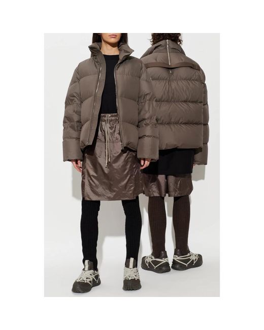 Rick Owens Jassen ,Bruin ,Polyester Cyclopic Jacket in het Brown