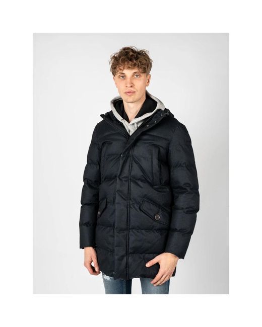 Geox Gepolsterte Parka Mit Kapuze in Blue für Herren