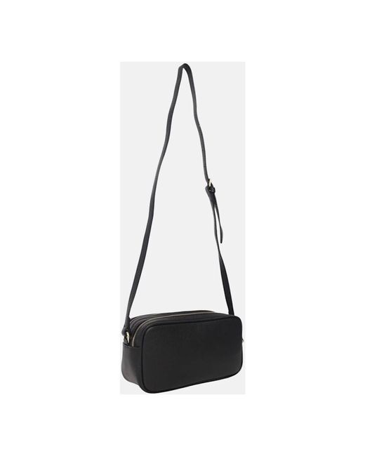 Patrizia Pepe Black Leder Umhängetasche Mit Frontlogo