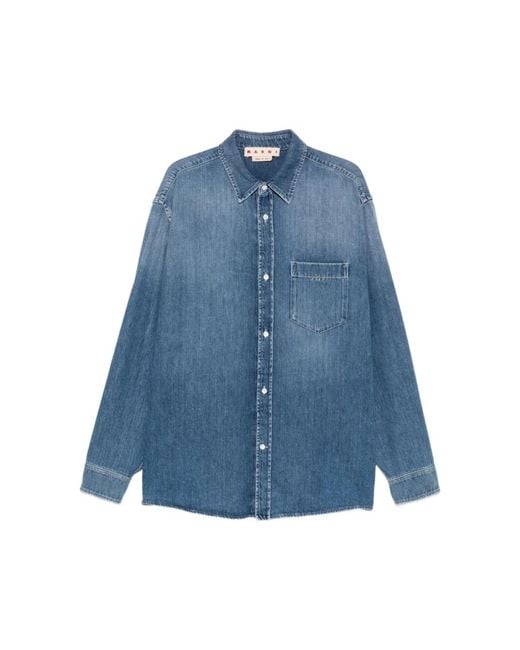 Marni Blue Denim Shirts for men