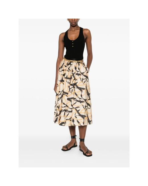 Elisabetta Franchi Metallic Midi Skirts