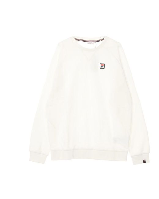 Fila Hoodies & Sweatvesten ,Wit ,Katoen Lichtgewicht Raglan Crew Neck Sweatshirt in het White voor heren