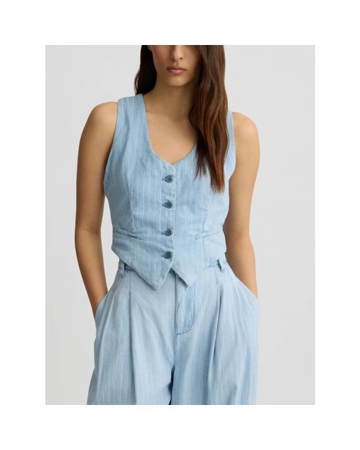 Liu Jo Jassen ,Blauw ,Katoen Sky Vest in het Blue