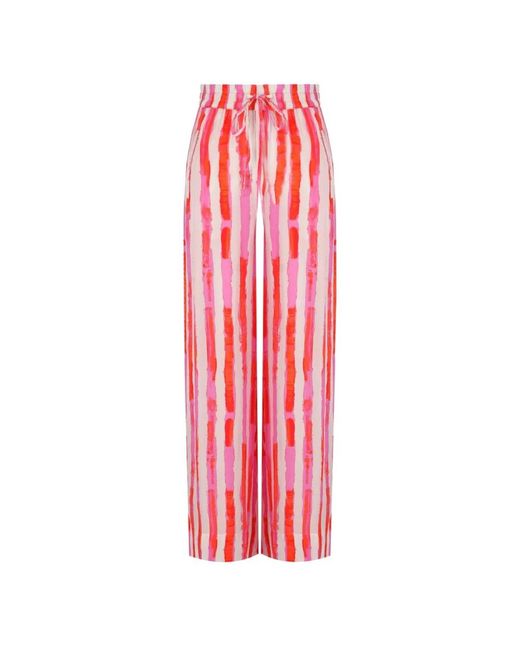 Essentiel Antwerp Red Gestreifte Hindiana Hose Aus Cupro