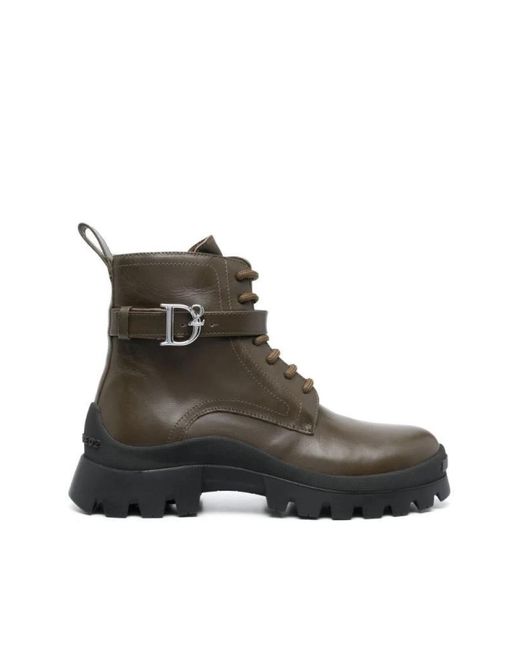 DSquared² Brown Lace-Up Boots