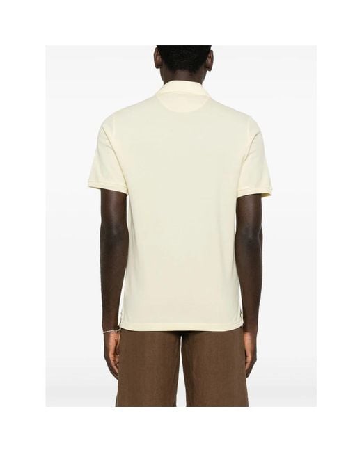 Fedeli Tops ,Geel ,Katoen Klassiek Katoenen Poloshirt in het Natural voor heren