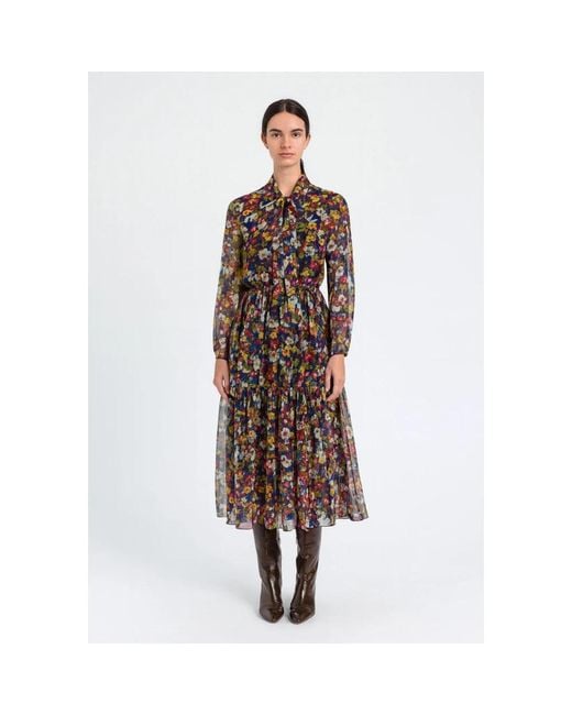 Twinset Brown Blumiges Elegantes Kleid