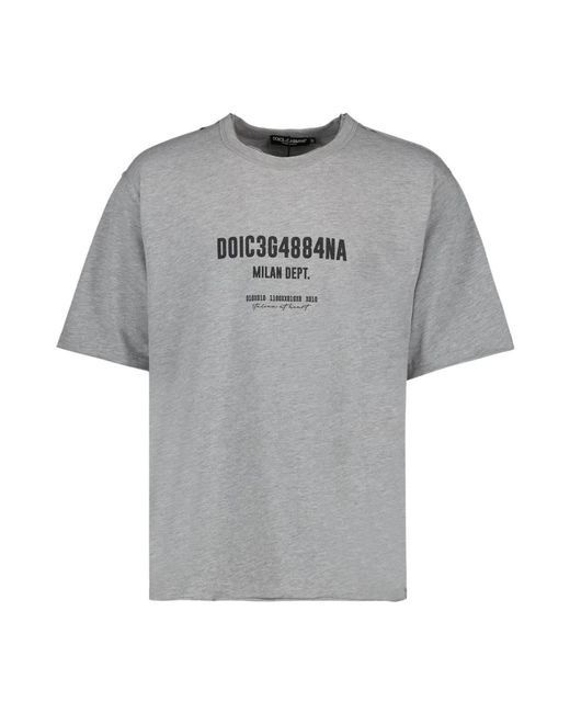 Dolce & Gabbana Logo print oversized t-shirt in Gray für Herren