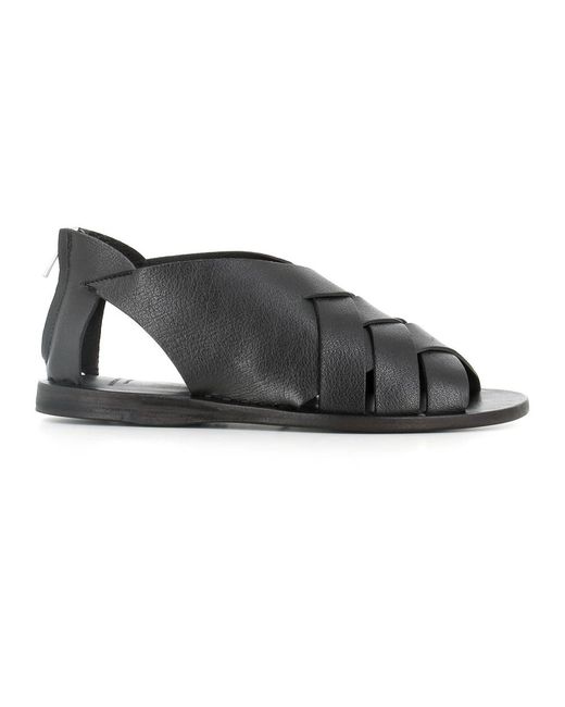 Officine Creative Black Flat Sandals