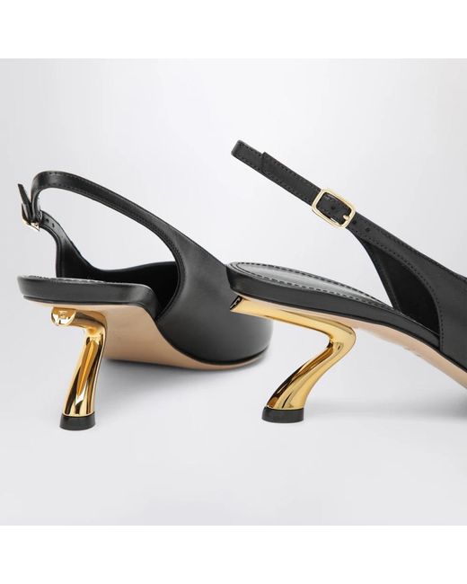 Ferragamo Black Flat Slingback