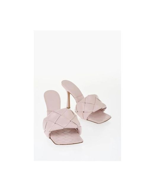 Bottega Veneta Pink Heeled Mules