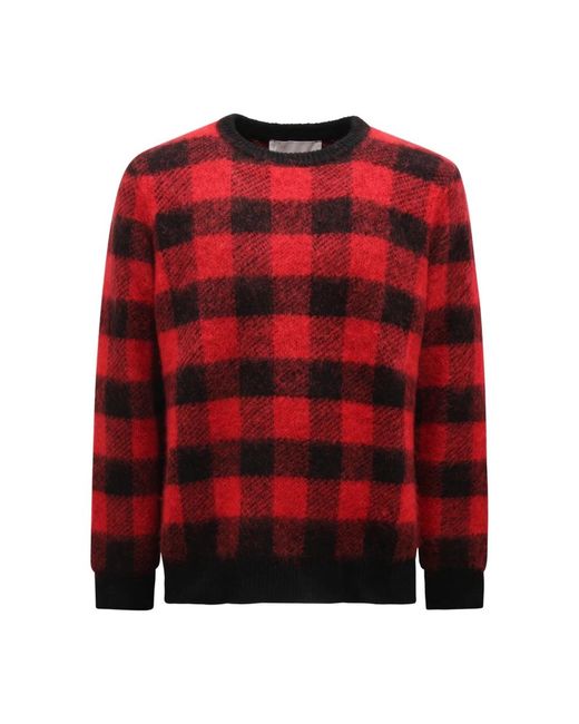 Round-Neck Knitwear Amaranto de hombre de color Red