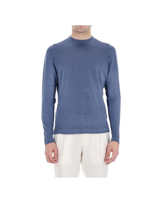 Drumohr Blue Round-Neck Knitwear for men