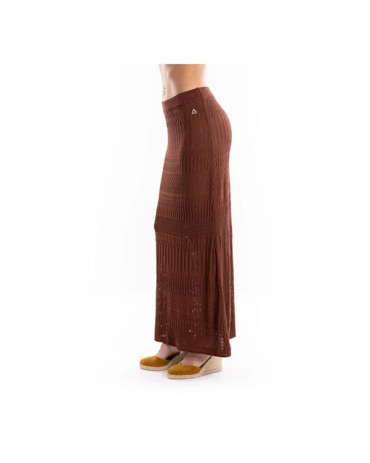 Maxi Skirts Akep de color Brown