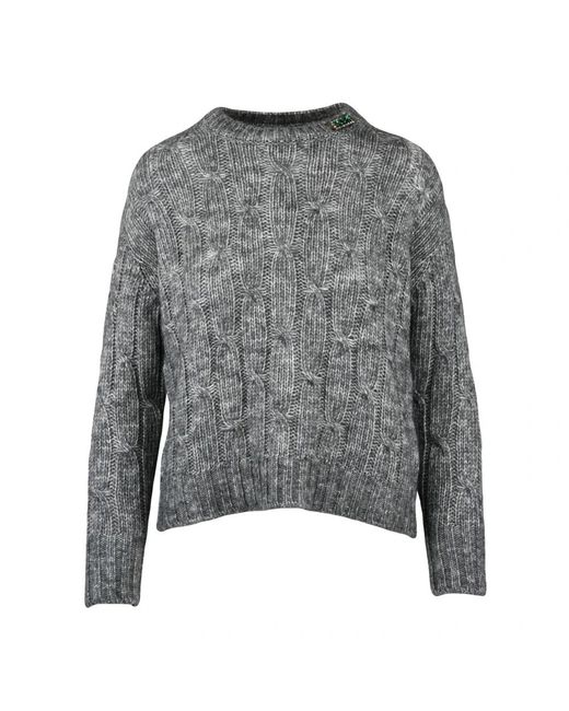 Max Mara Gray Round-Neck Knitwear