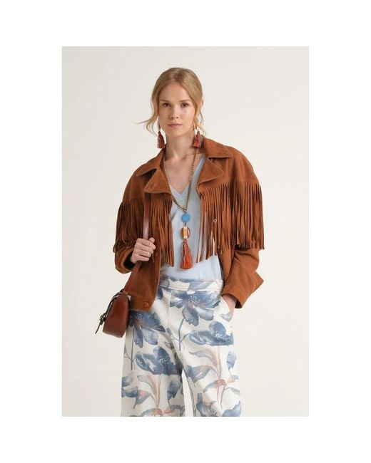 Maliparmi Brown Leather Jackets