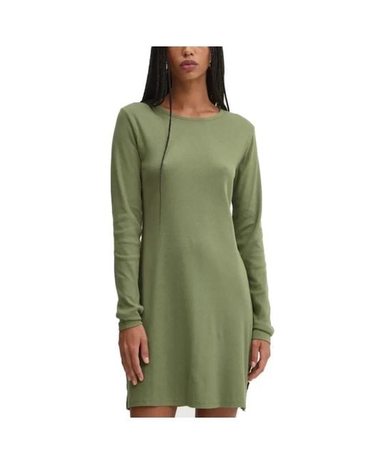 Vans Green Ripp Langarm Kleid