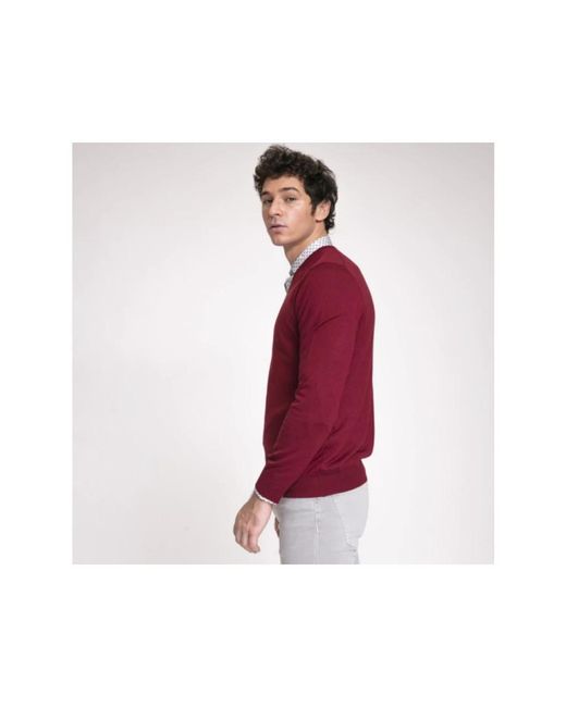 Gran Sasso V-Neck Pullover in het Red voor heren