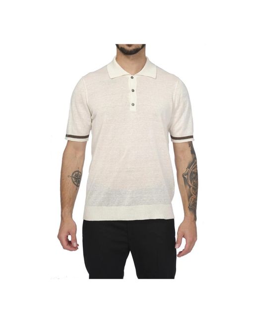 Alpha Studio White Polo Shirts for men