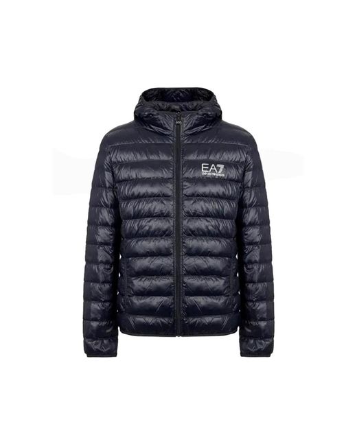 Giacca blu in nylon regular fit di EA7 in Blue da Uomo